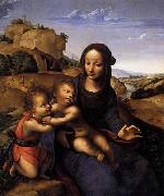 YANEZ DE LA ALMEDINA, Fernando Madonna and Child with Infant St John USA oil painting artist